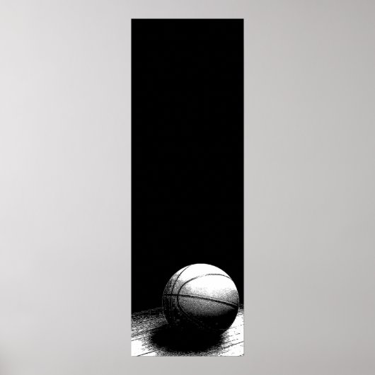 Poster voor zwarte en witte Basketball (Voorkant)