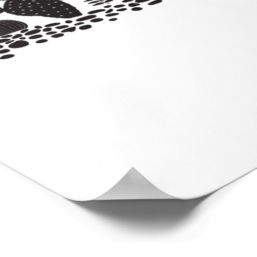 Poster voor zwarte en witte cactus en Succulenten (Hoek)