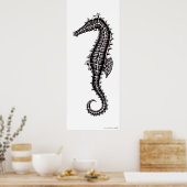 Poster voor zwarte en witte tekenkunst (Keuken)