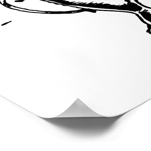 Poster voor zwarte en witte trofie (Hoek)