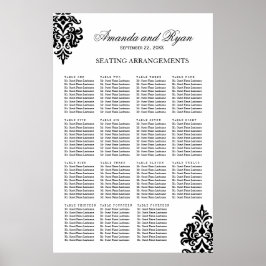 Poster voor zwarte en witte zitplaats