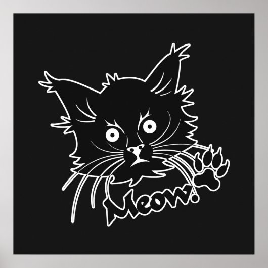 Poster voor zwarte kat (Voorkant)