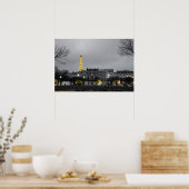 Poster voor zwarte, witte en gele olifantentoren (Keuken)