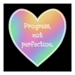 Poster 'Voortgang Niet Perfectie' Regenboog