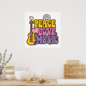 Poster Vrede, Liefde en Muziek (Keuken)