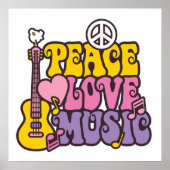 Poster Vrede, Liefde en Muziek (Voorkant)