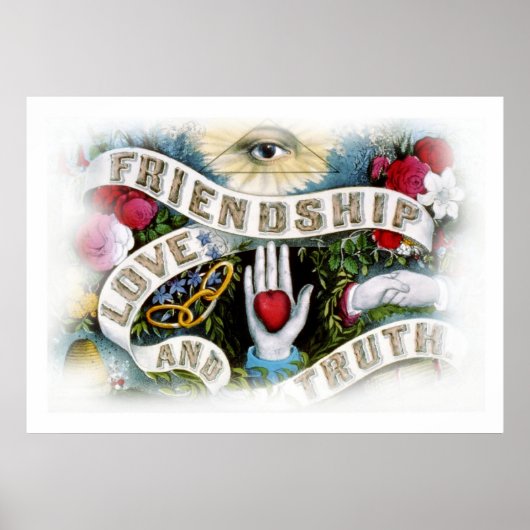 Poster vriendschap, liefde en waarheid (Voorkant)