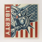 poster "Vrijheid" van 4 juli op  wijze, patriottis Legpuzzel (Horizontaal)