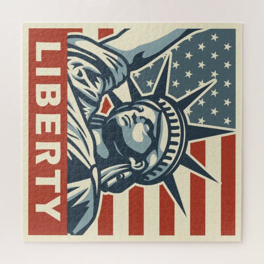 poster "Vrijheid" van 4 juli op  wijze, patriottis Legpuzzel (Horizontaal)