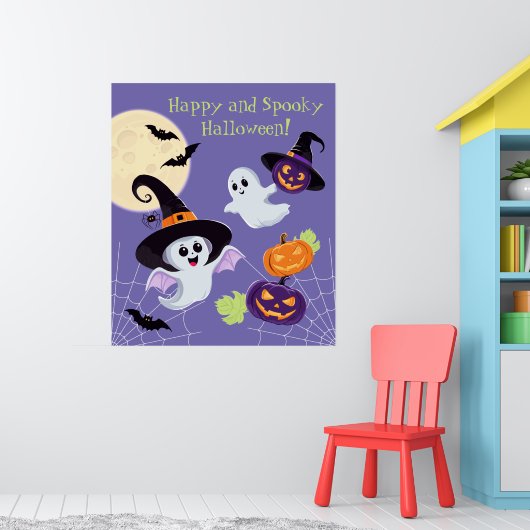 Poster "Vrolijk en griezelig Halloween!" (Kinderkamer 1)