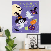 Poster "Vrolijk en griezelig Halloween!" (Thuiskantoor)
