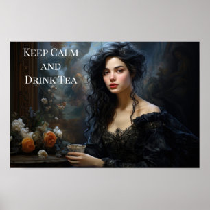 Poster - Vrouw drinkt thee