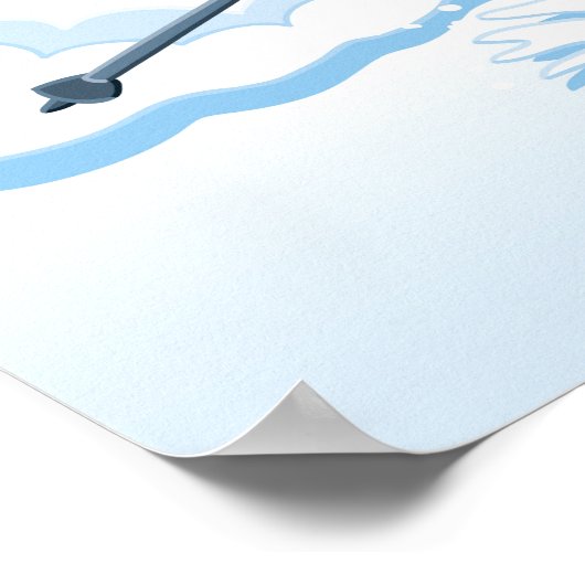 Poster Vrouw — inkrimping van de wintersport (Hoek)