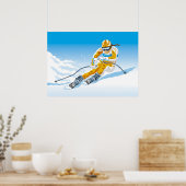 Poster Vrouw — inkrimping van de wintersport (Keuken)