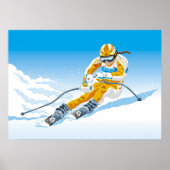 Poster Vrouw — inkrimping van de wintersport (Voorkant)