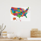 Poster - VS met kapitaalsteden (Keuken)