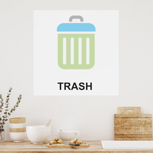 Poster vuilnisbak (Keuken)
