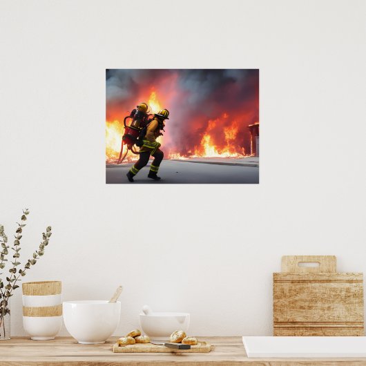 Poster vuur (Keuken)