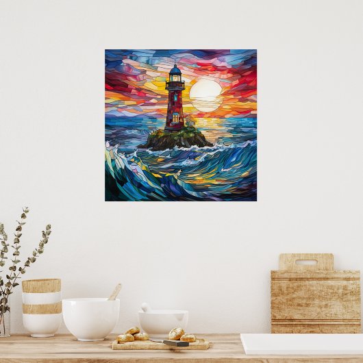 Poster vuurtoren (Keuken)