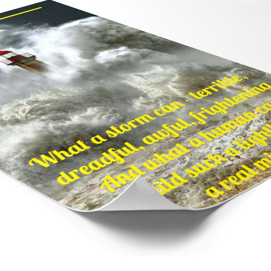 Poster vuurtoren in Storm (Hoek)