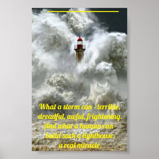 Poster vuurtoren in Storm (Voorkant)