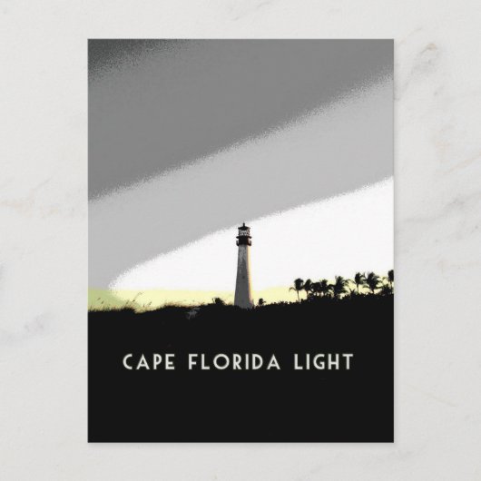 Poster vuurtoren van Cape Florida Briefkaart (Voorkant)