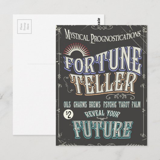  poster waarzegger briefkaart (Voorkant / Achterkant)