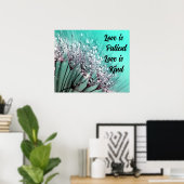 Poster Wall Art Silver Dandelion Botanische Quote (Thuiskantoor)