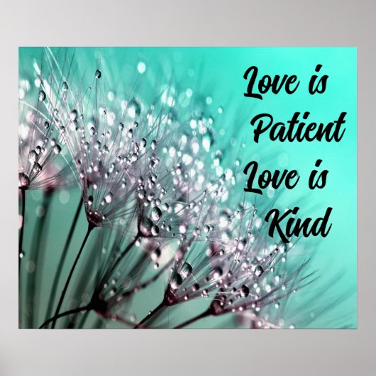 Poster Wall Art Silver Dandelion Botanische Quote (Voorkant)