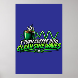 Poster Wandkunst Clean Sine Waves Elektrisch