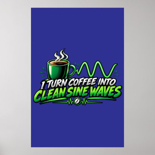 Poster Wandkunst Clean Sine Waves Elektrisch (Voorkant)