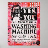 Poster wasmachine - Funny Vintage Ad (Voorkant)