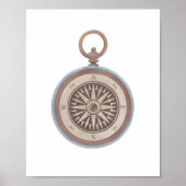 Poster  Waterverf Compass Travel Decor (Voorkant)