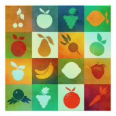 poster waterverf groenten en fruit (Voorkant)