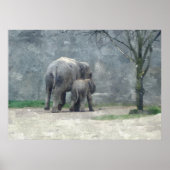 Poster Waterverf moederliefde (Voorkant)