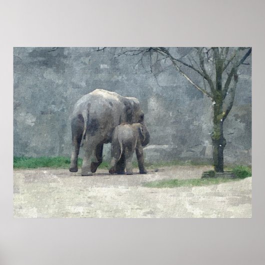 Poster Waterverf moederliefde (Voorkant)