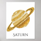 Poster Waterverf Saturnus Planet (Voorkant)
