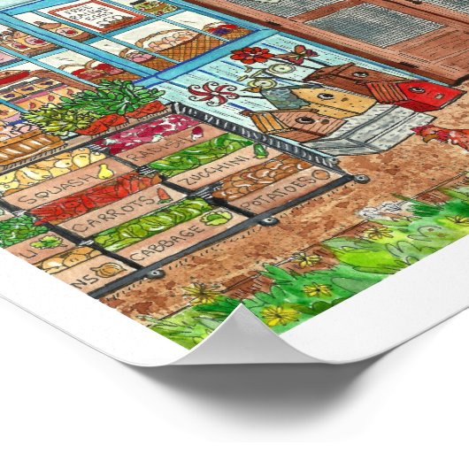 Poster Waterverf van de  van de Landenwinkel van d (Hoek)