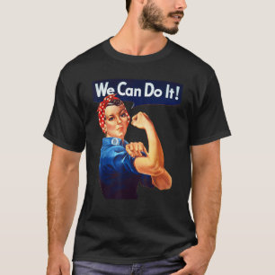 Poster, we kunnen het doen met feministische retro t-shirt