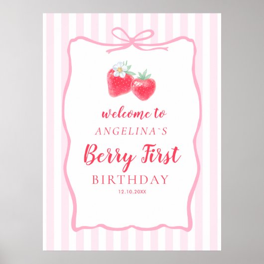  Poster Welcome Berry-Themed First Birthday  (Voorkant)