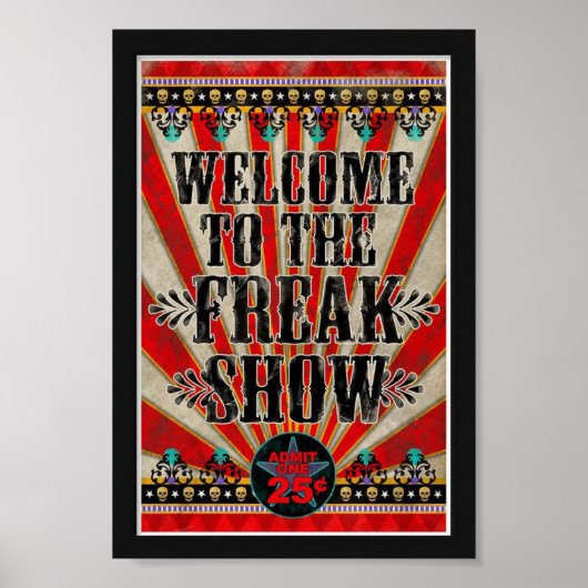 Poster - welkom in het Show van Freak (Voorkant)