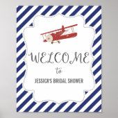 Poster Welkomstdruk vliegtuig (Voorkant)