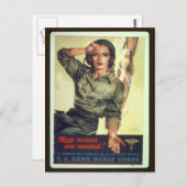 Poster werving verpleegkunde werelden -  kunst briefkaart (Voorkant / Achterkant)