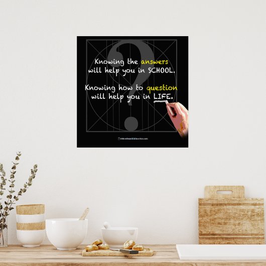 POSTER: weten hoe je vragen moet stellen helpt je Poster (Keuken)