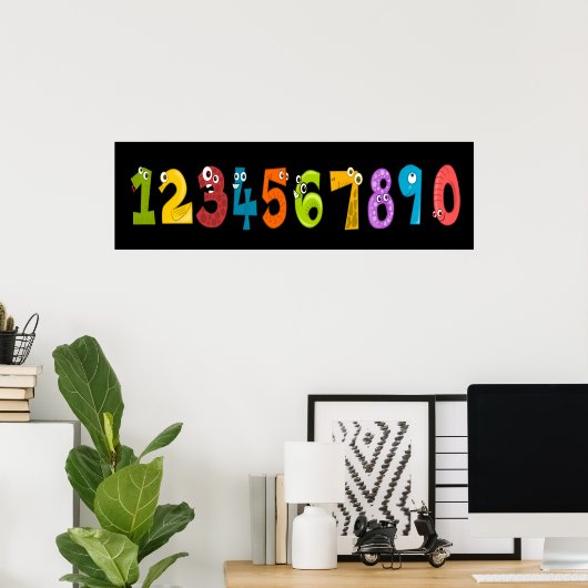 Poster Whimsical Numbers (Thuiskantoor)