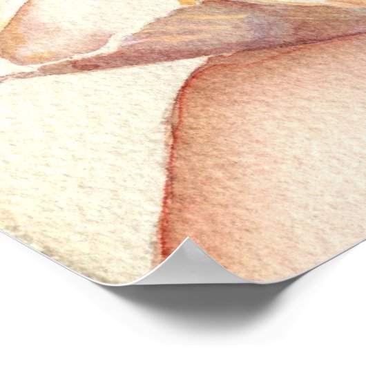 Poster White Peony Waterverf (Hoek)