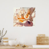 Poster White Peony Waterverf (Keuken)