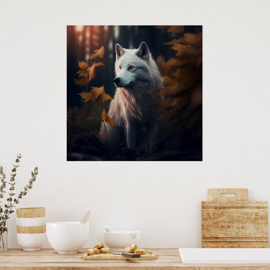 Poster White Wolf (Keuken)