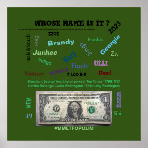 Poster, wiens naam is het? 32x32 /MMETROPOLIM-ontw Poster