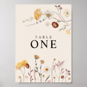 Poster Wilde bloem Tabelnummers (Voorkant)